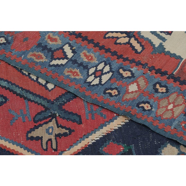 Textile Antique Bidjar Kilim Rug With Geometric Floral Medallion Design - Rug & Kilim For Sale - Image 7 of 7