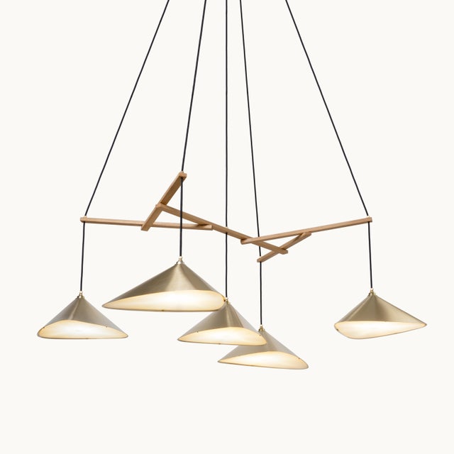 Not Yet Made - Made To Order Emily Group of Five Pendant Light in Metallic Tones by Daniel Becker For Sale - Image 5 of 10