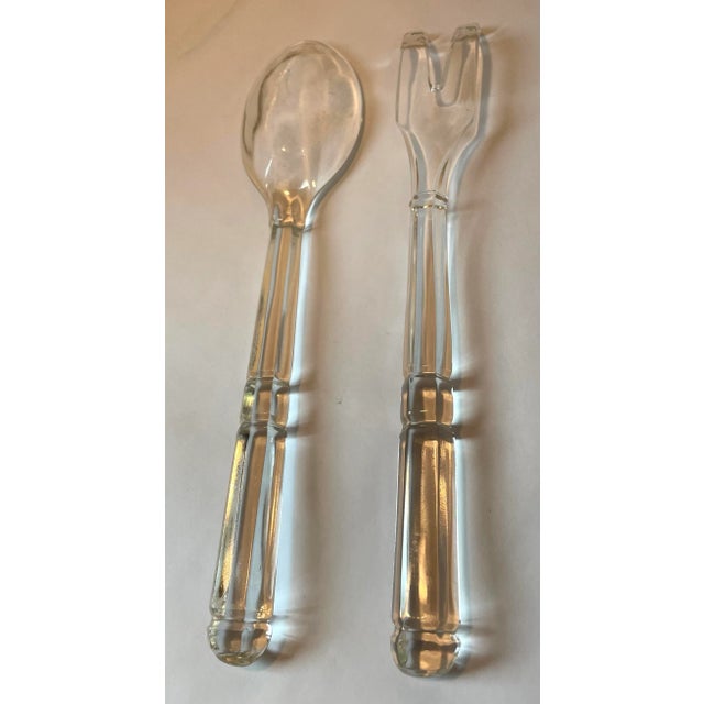 Vintage Glass Salad Serving Set For Sale - Image 4 of 6