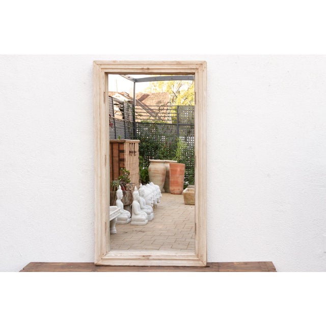 Grand Sun Bleached Architectural Teak Mirror For Sale - Image 4 of 7