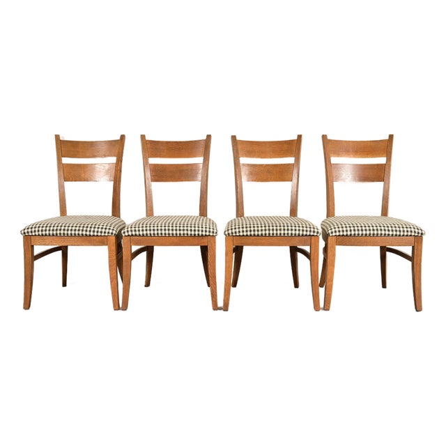 Stickley Mission Oak Arts & Crafts Dining Chairs, Set of Four For Sale