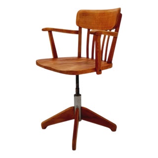 Bauhaus Style Swivel Office Armchair in Wood from Stollgiroflex, 1960s For Sale