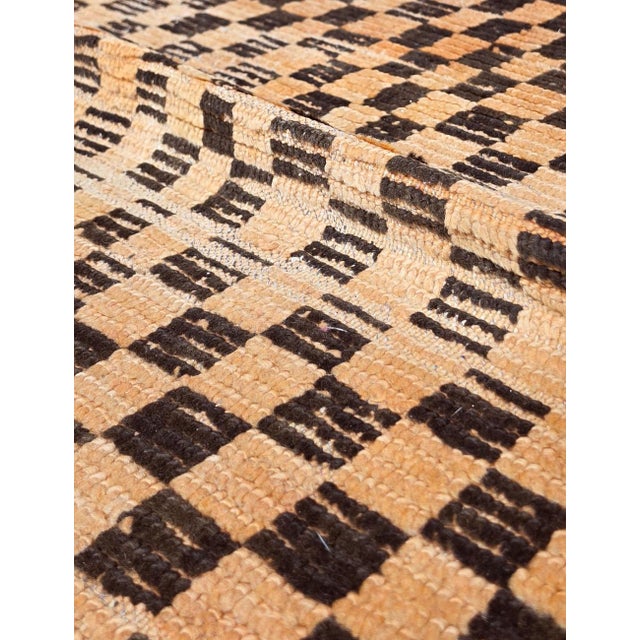 Textile 1960s Checkered Moroccan Rug - 7.4 X 5.6 Ft For Sale - Image 7 of 8