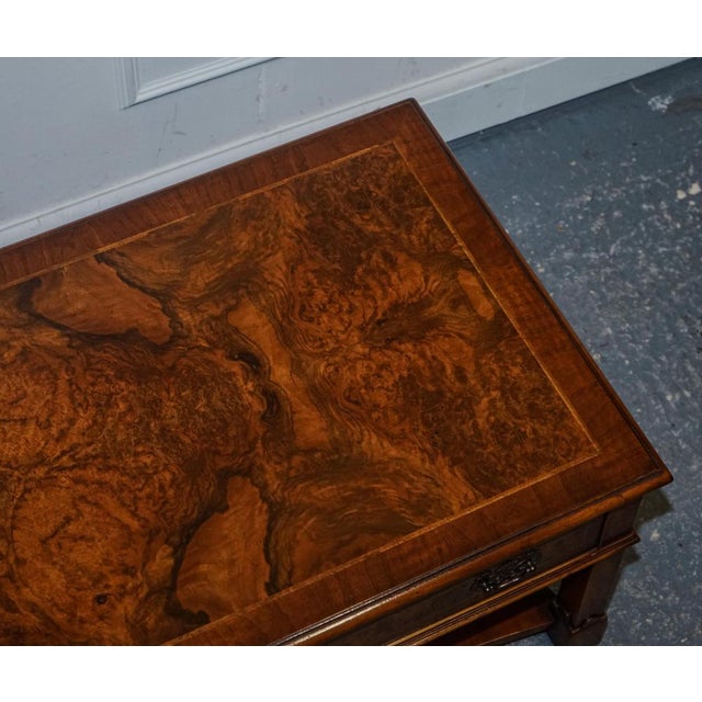 Vintage Brights of Nettlebed Burr Walnut Coffee Table with Two Deep Drawers For Sale - Image 14 of 17