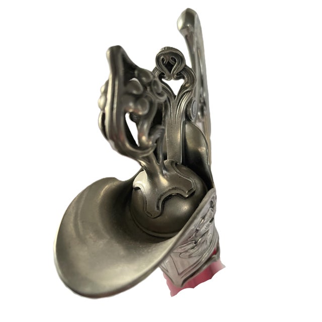 1900s WMF Jugendstil Ruby Glass and Pewter Decanter For Sale - Image 9 of 12