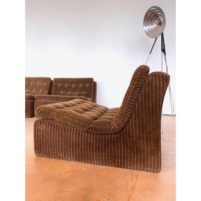 Modular Sectional Sofa with Armchair in Velvet from Dux International, 1970s, Set of 7 For Sale - Image 4 of 6