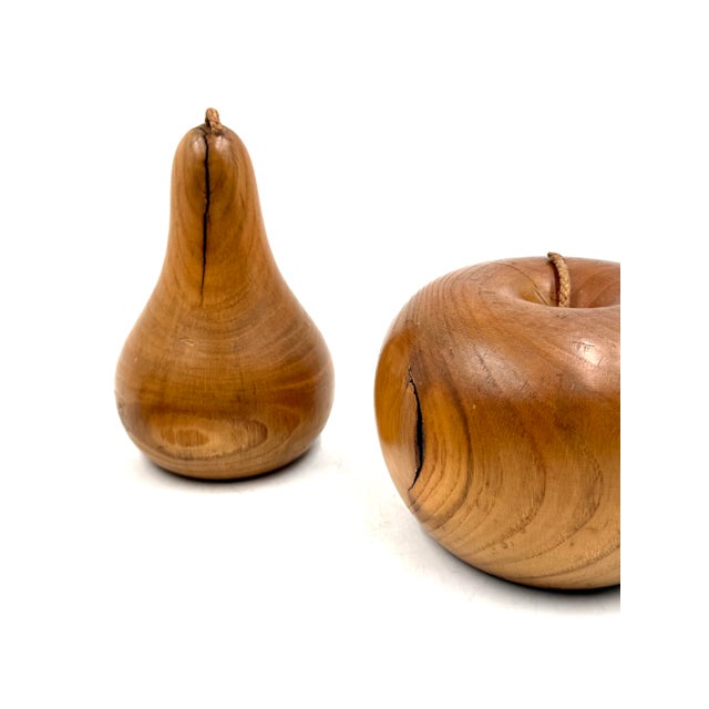 Brown Mid-Century Wooden Fruit Set in Cherry Wood, Italy 1960s For Sale - Image 8 of 10