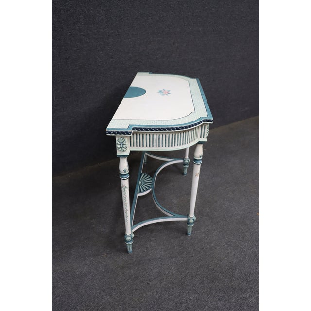 Maitland-Smith Hand-Painted Floral Accent Table For Sale - Image 9 of 13