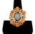 18k Rose Gold Star Sapphire Coral Diamond Ring For Sale