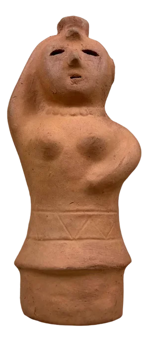 Unglazed Terracotta Figurine of Woman Carrying Water, Miyazaki, Japan, 1960s