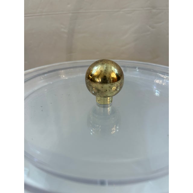 Brass Georges Briard 1970s Brass Finish and Vinyl Ice Bucket Signed For Sale - Image 8 of 11