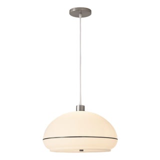Nova of California Morelli Pendant Ceiling Light - Modern Lighting Fixure, Lucite Shade, Satin Nickel Base For Sale