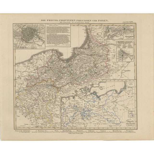 Antique Map of Prussia, Hanover, Netherlands and Belgium 1858 For Sale - Image 10 of 11