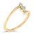 Contemporary 10K Yellow Gold 1/4 Cttw Lab Grown Diamond Vertical Three Stone Ring - Size 7.5 For Sale - Image 3 of 6