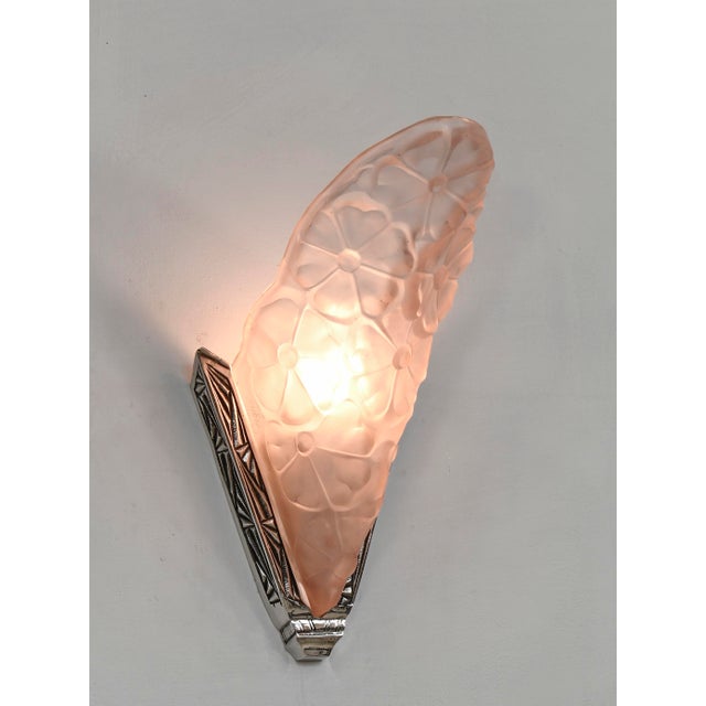 1930s French Art Deco Wall Sconces by Degue 1930 France - A Pair For Sale - Image 5 of 9