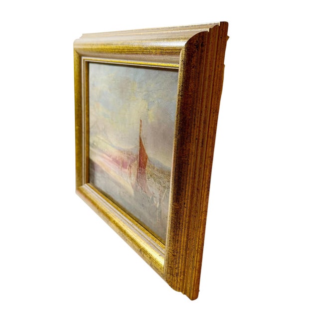 19th Century Early 19th Century Italian Coastal Oil on Board, Grand Tour For Sale - Image 5 of 7