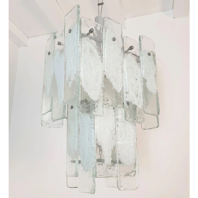 White Murano Glass Chandelier Mid Century Modern 1970s For Sale In Dallas - Image 6 of 12