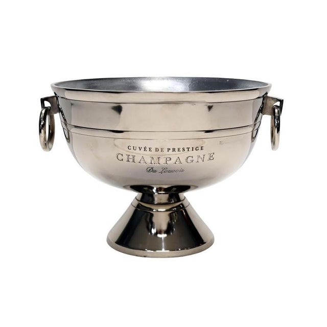 Impressive large silver plated champagne bowl or wine cooler Features a highly polished finish with Cuve de Prestige...