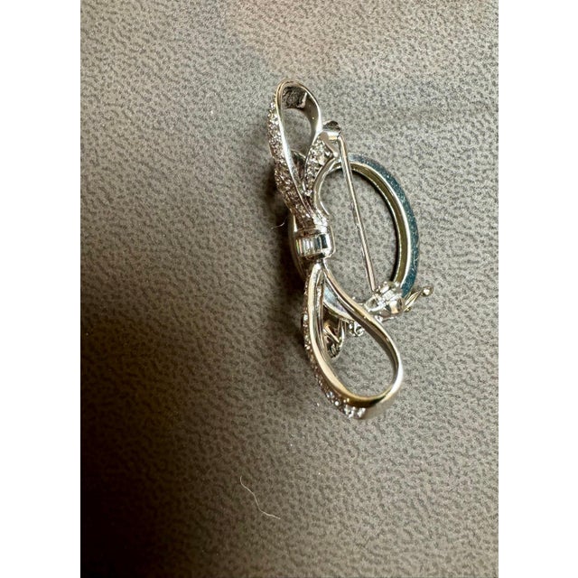 2000 - 2009 Vintage 2.55 Ct Diamond Bow Brooch Pin /Pendant in 18 K White Gold For Sale - Image 5 of 18