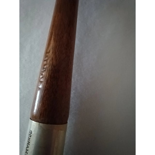 Gorham Silver Co. Mid-Century Modern Vintage Wood & Gorham Sterling Silver Salad Serving Set- 3 Pieces For Sale - Image 4 of 7