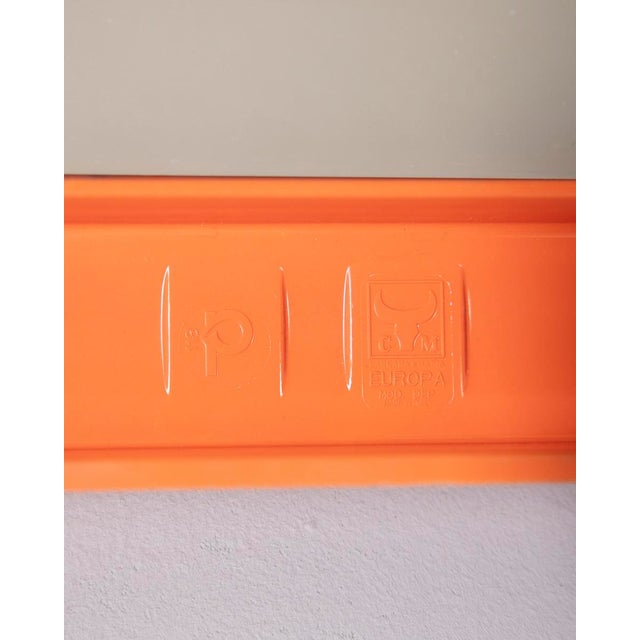 Red Vintage Orange Wall Mirror by Carrara Matt, 1970s For Sale - Image 8 of 10