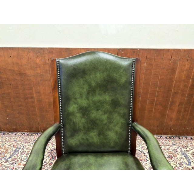 English Green Chesterfield Desk Chair For Sale - Image 6 of 8