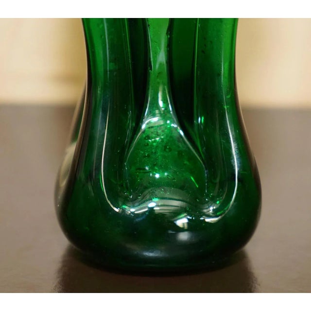 Antique Green Wine Port Spirit Decanter with Sterling Silver Collar, 1904 For Sale - Image 6 of 12