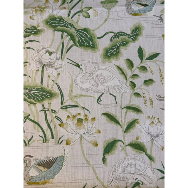 2020s Schumacher Lotus Garden Leaf Fabric 8 Yards For Sale - Image 5 of 7