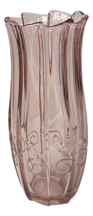 Vintage Art Deco Vase in Pink Rosaline Glass, 1930s