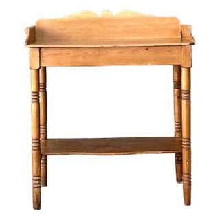 Vintage Turned Wood Pine Sideboard For Sale