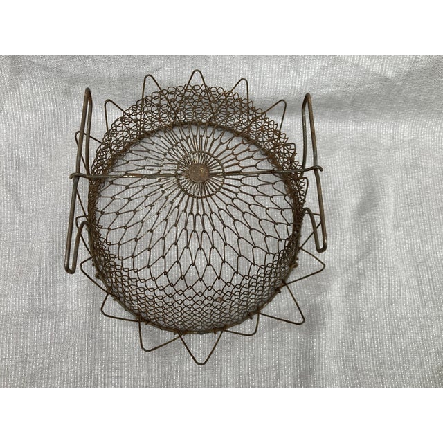 French Wire Collapsible Egg Basket For Sale - Image 17 of 18