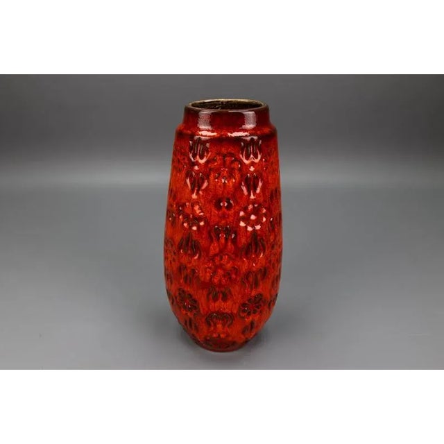 Brown Mid-Century Fat Lava Red Glazed Ceramic Vase from Bay Keramik, W. Germany, 1970s For Sale - Image 8 of 15