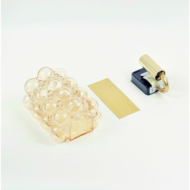 1960s 1 of 3 Mid-Century Amber Bubble Glass Wall Lights by Helena Tynell for Limburg For Sale - Image 9 of 10