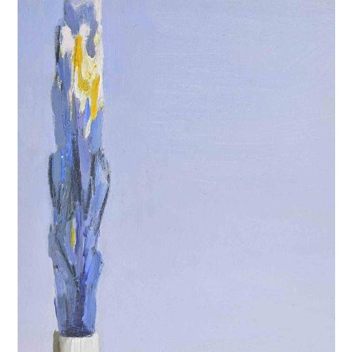 Gino Guida, Iris, 1980s, Oil Painting on Canvas For Sale - Image 3 of 4
