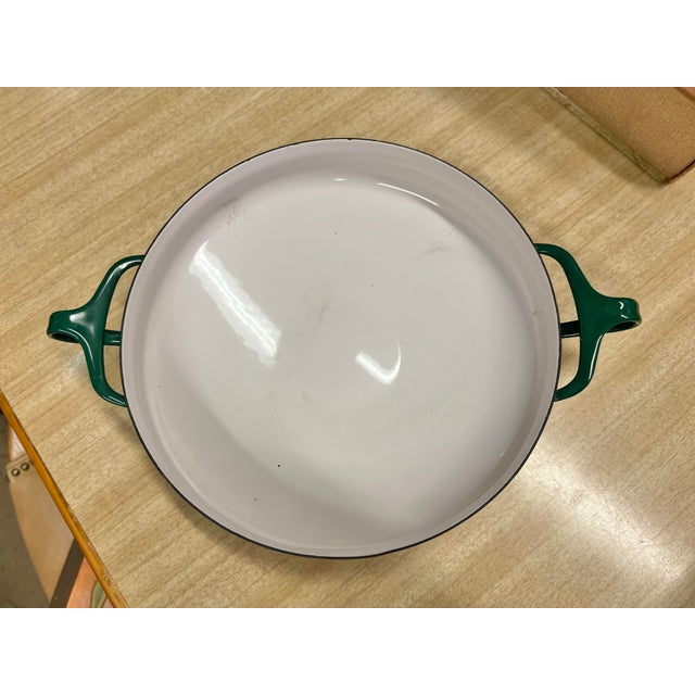 Dansk Vintage Dansk Kobenstyle Green Enamel Paella Pan Designed by Jens Quistgaard For Sale - Image 4 of 7