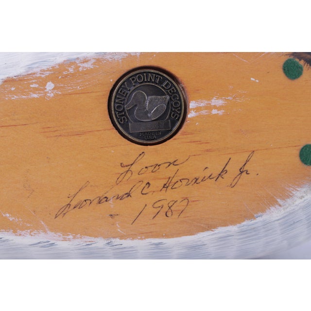 Leonard C. Hornick Jr. Handcrafted Wood Lion Duck Decoy - Signed For Sale - Image 14 of 14