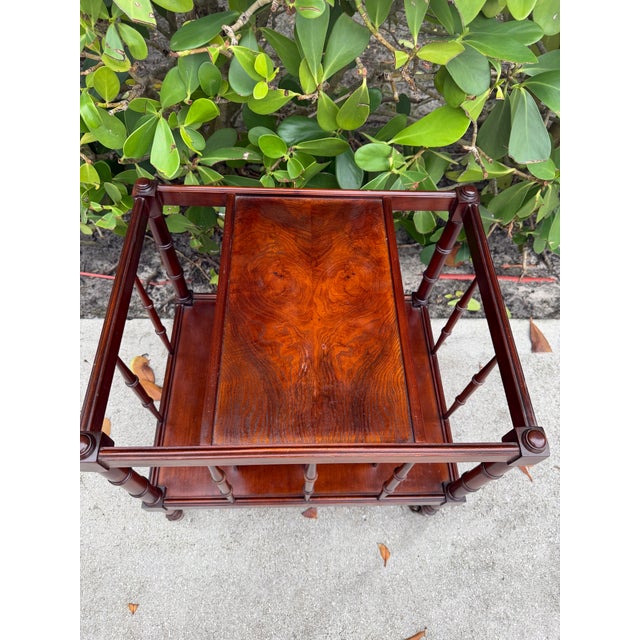 Vintage Faux Bamboo Burl-Top Magazine Rack Side Table For Sale - Image 14 of 14