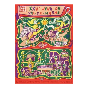 1991 Yvon Taillandier Val De Marne Games Lithograph Poster