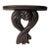 1970s Italian Hand-Carved Dark Wood Wall Bracket Shelf, Old World Scroll Demilune, Made in Italy For Sale