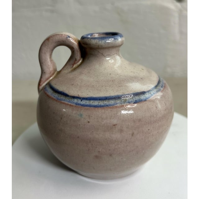 American Vintage Joe Owen Seagrove North Carolina Signed Miniature Pottery Jug For Sale - Image 3 of 8