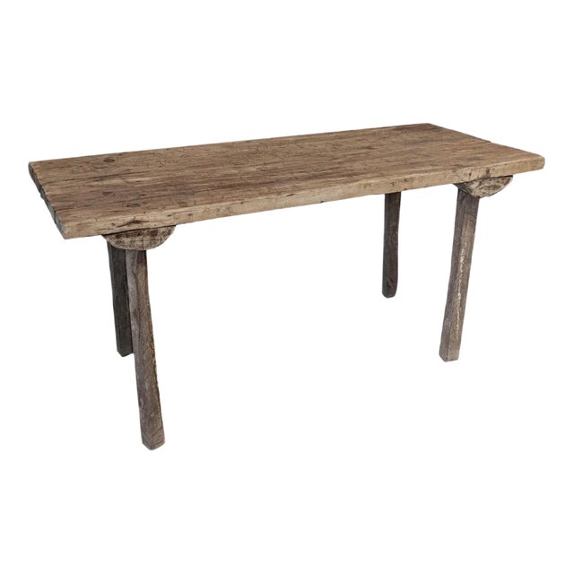 Primitive Elm and Pine Butcher's Work Table, 19th Century For Sale