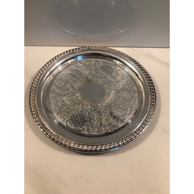 Metal 1940s Sheridan Silverplate Wine Coaster / Small Tray For Sale - Image 7 of 10