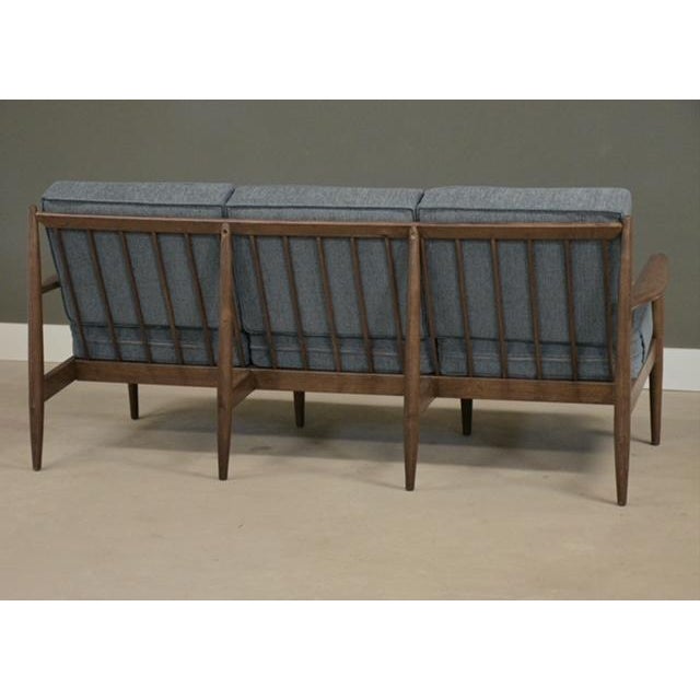 Blue Mid Century Modern Blue Sofa by Baumritter For Sale - Image 8 of 12