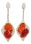 Vibrant Orange-Red Fire Opal & Diamond Earrings, A Pair For Sale