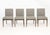 Set of Four Four Hands "Abida" Alcala Nickel Fabric Upholstered Dining Chairs, each with labels to underside and tapered...