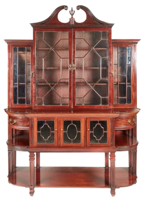 Antique Mahogany Astragal Glazed Breakfront Bookcase