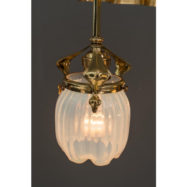 Jugendstil Chandelier with Opaline Glass Shades, Vienna, Austria, 1910 For Sale - Image 18 of 18