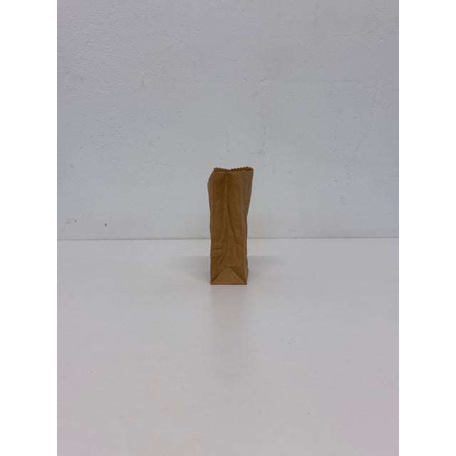 Authentic pop art crinkled brown paper bag sculpture by Michael Harvey of Canada circa 1970s.