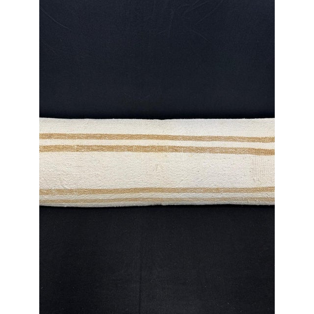Contemporary Turkish Hemp Pillow Cushion Natural Beige Brown Cushion Cover 12"x46" For Sale - Image 3 of 4