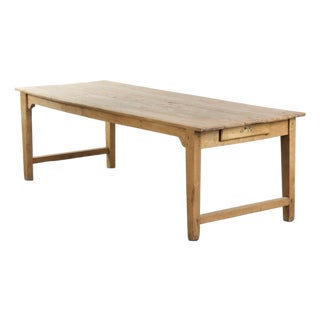 Antique Pinewood Farmhouse Dining Table For Sale